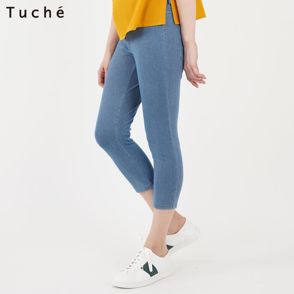 ＜GUNZE グンゼ＞ Tuche(トゥシェ) デニムクロップド丈レギンスパンツ（冷感）（レディース） ライトブルー M