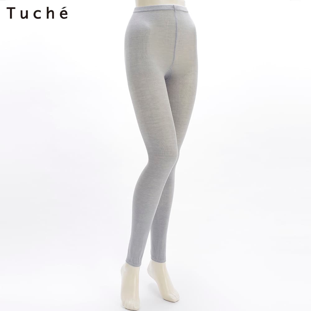 ＜GUNZE グンゼ＞ 10%OFF！Tuche(トゥシェ) レギンス10分丈（ストライプメッシュ）（レディース）【SALE】 グレー M-L