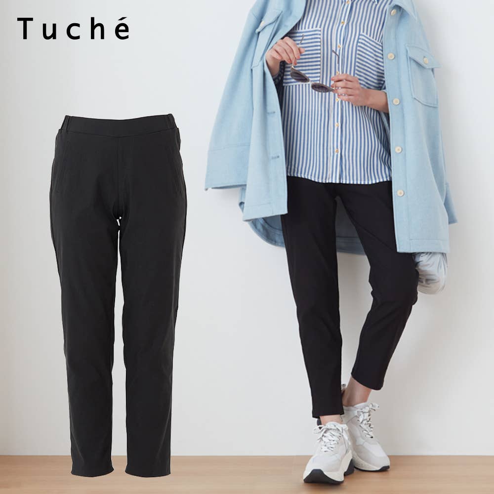 レーヨン混スキニーレギンスパンツ レディース S ブラック レディース