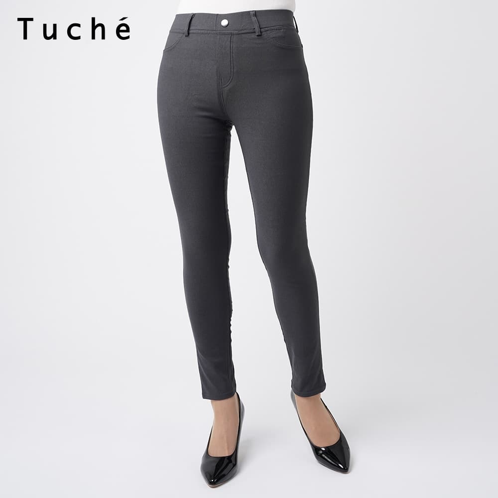  20%OFF！Tuche(トゥシェ) レーヨン混裏起毛スキニーレギンスパンツ（レディース）【SALE】 ダークネービー M