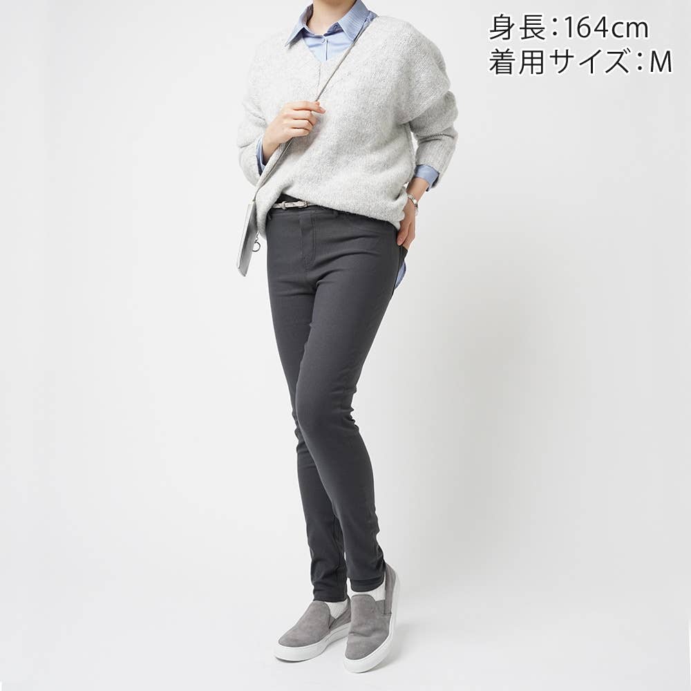 レーヨン混裏起毛スキニーレギンスパンツ レディース Tzn610 レディース