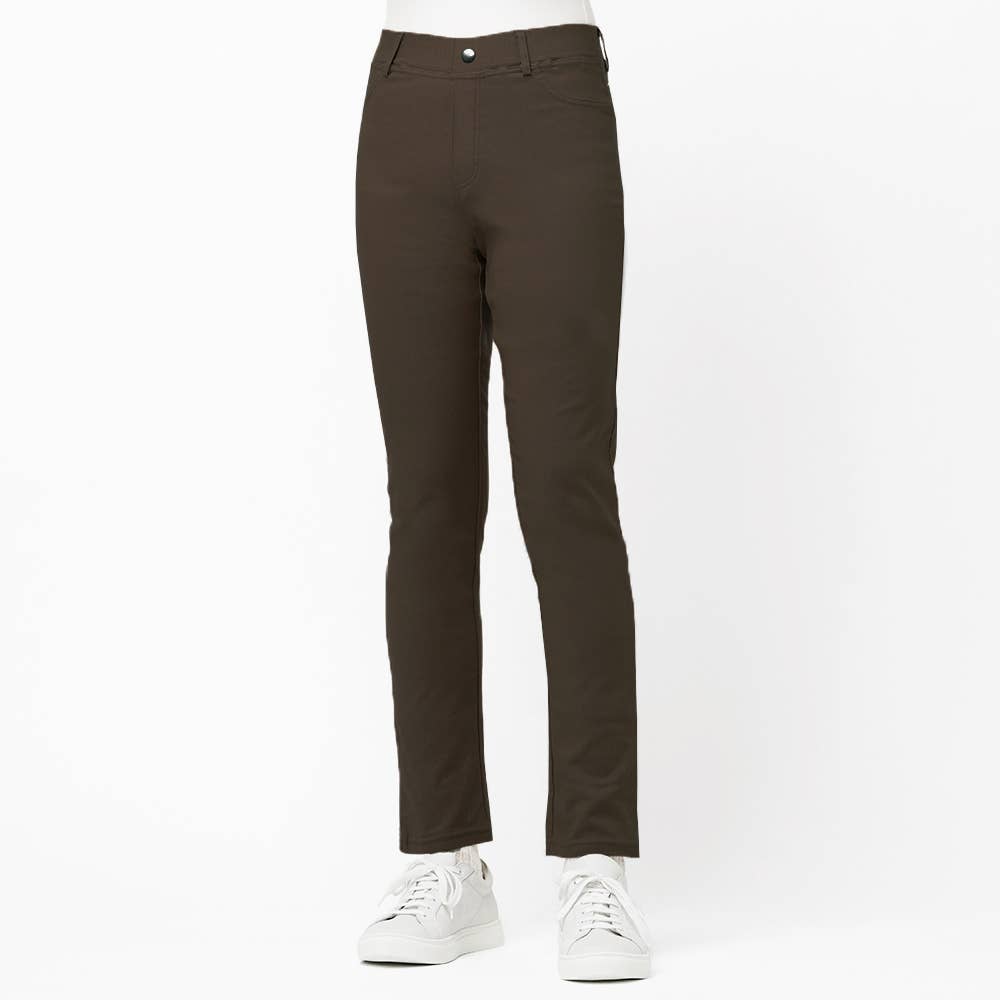 【裏起毛】レーヨン混ストレートパンツ TZQ65K モカブラウン
