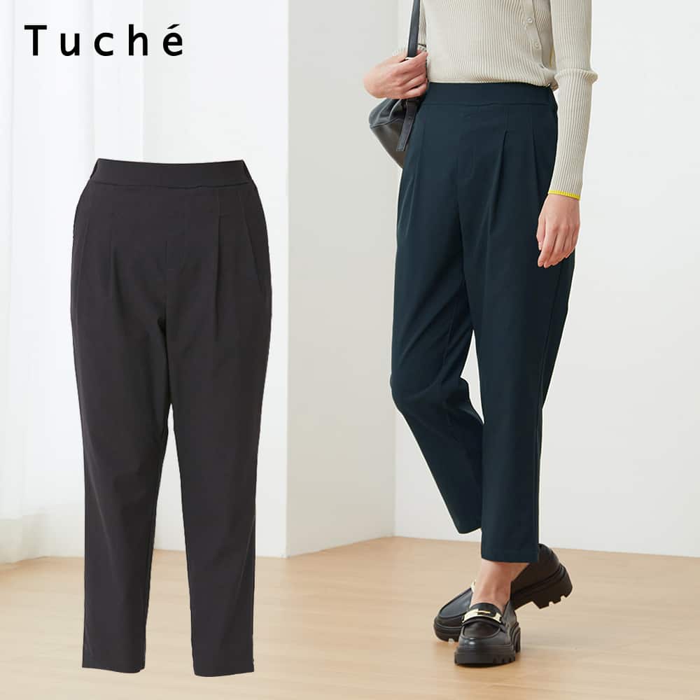 テーパード 2タックレーヨン混レギンスパンツ レディース Sale レディース