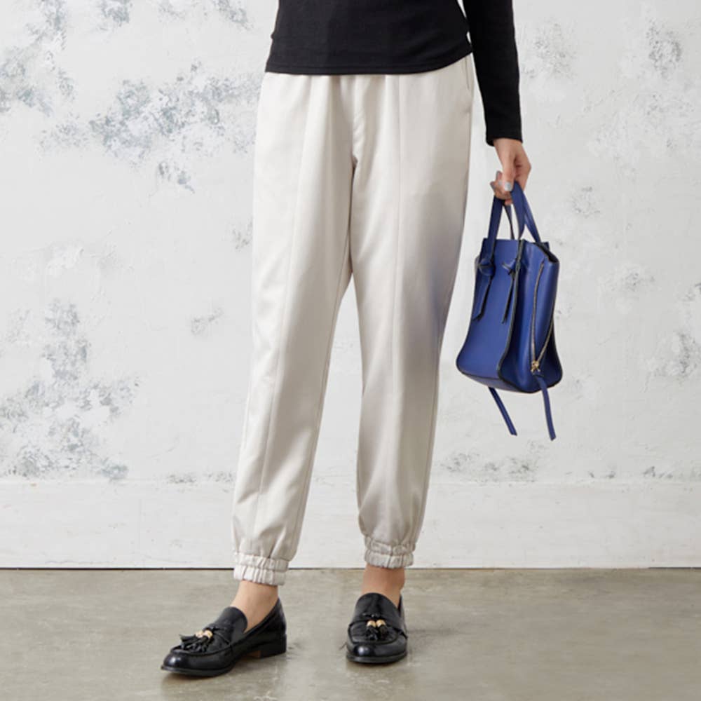 【ジョガー・裏起毛】ヴィンテージサテンパンツ【SALE】 TZU665 クリーム