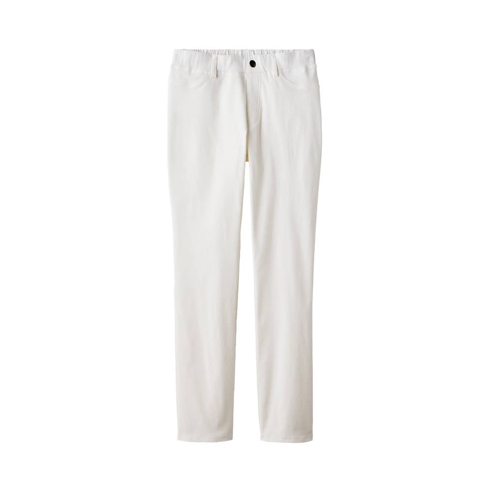 【ストレート・裏起毛】レーヨン混パンツ TZY89K オフホワイト