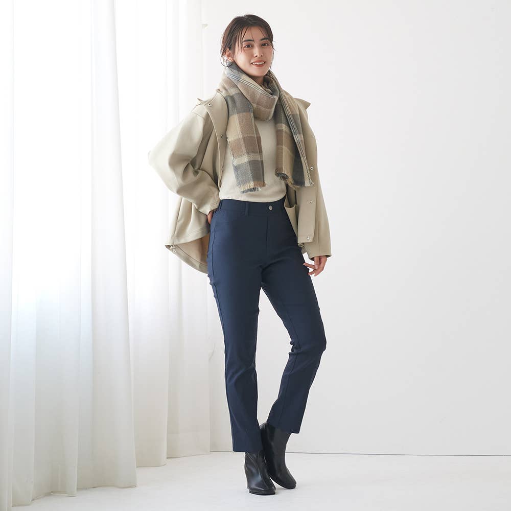 【ストレート・裏起毛】レーヨン混パンツ TZY89K E1