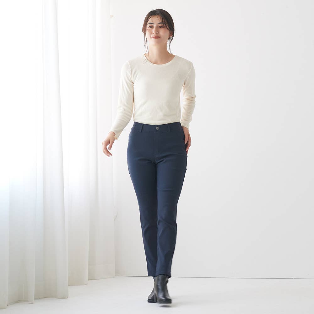 【ストレート・裏起毛】レーヨン混パンツ TZY89K E2