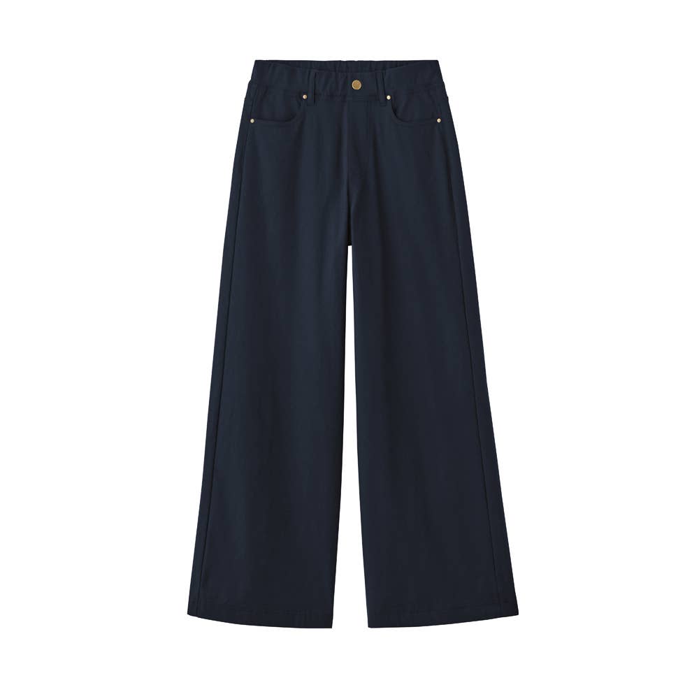 【ワイド】ストレッチ綿混パンツ TZY90K ネービー