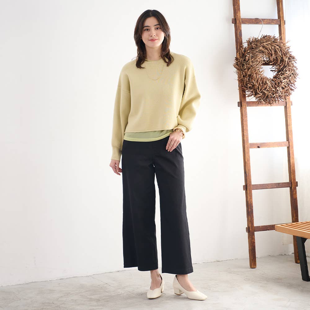 【ワイド】ストレッチ綿混パンツ TZY90K E5