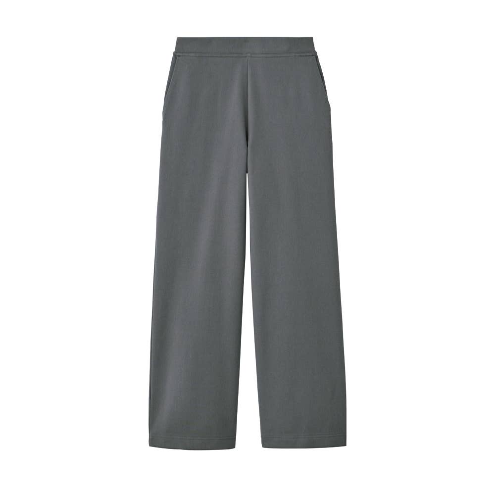 【ワイド・裏起毛】ウールライクパンツ TZY93K ミドルグレー