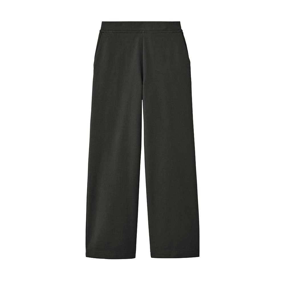 【ワイド・裏起毛】ウールライクパンツ TZY93K モクブラック