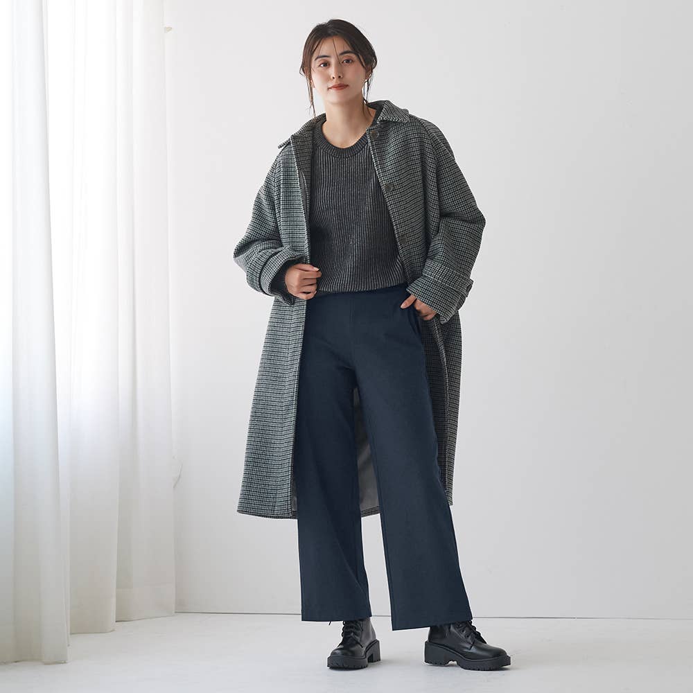 【ワイド・裏起毛】ウールライクパンツ TZY93K E1