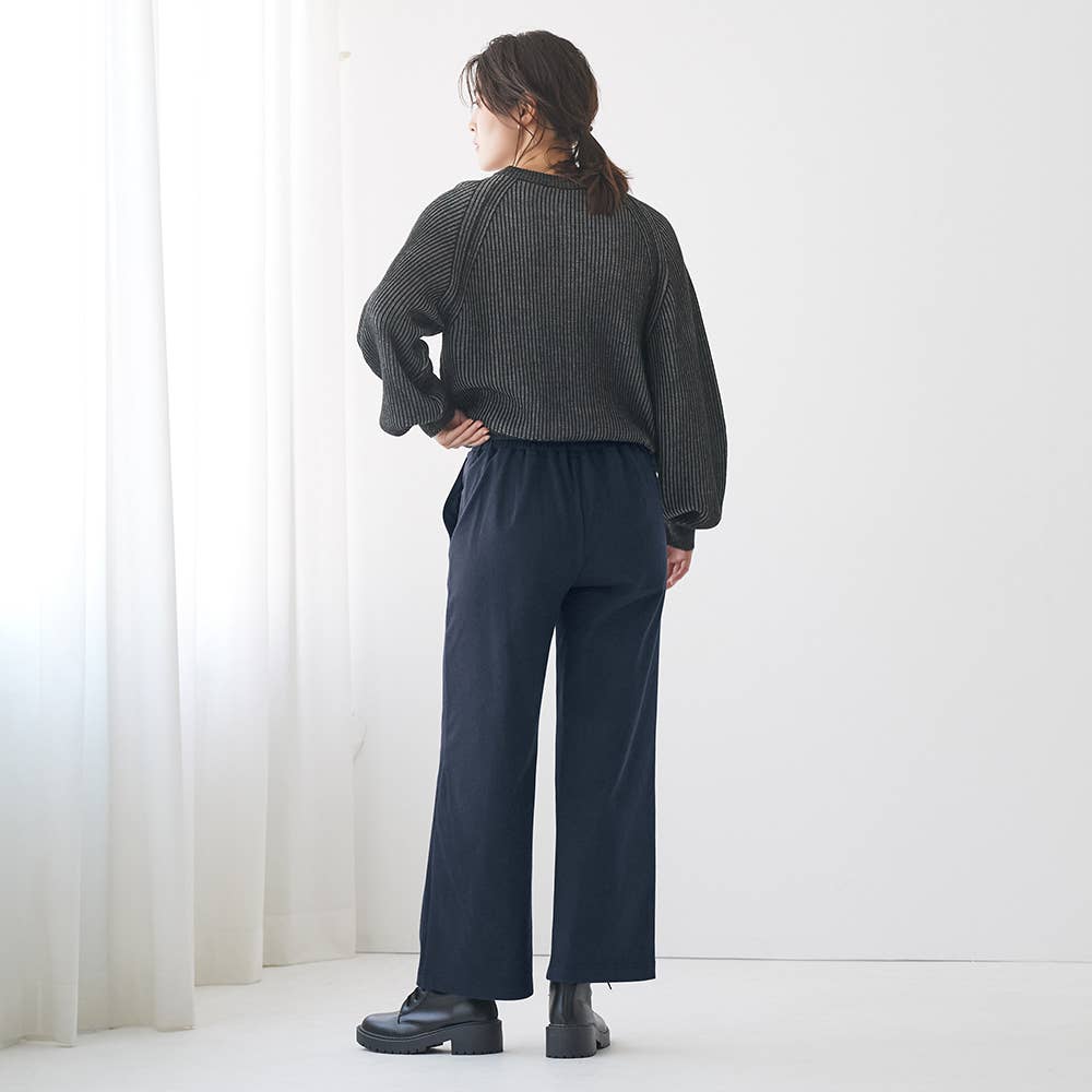 【ワイド・裏起毛】ウールライクパンツ TZY93K E3