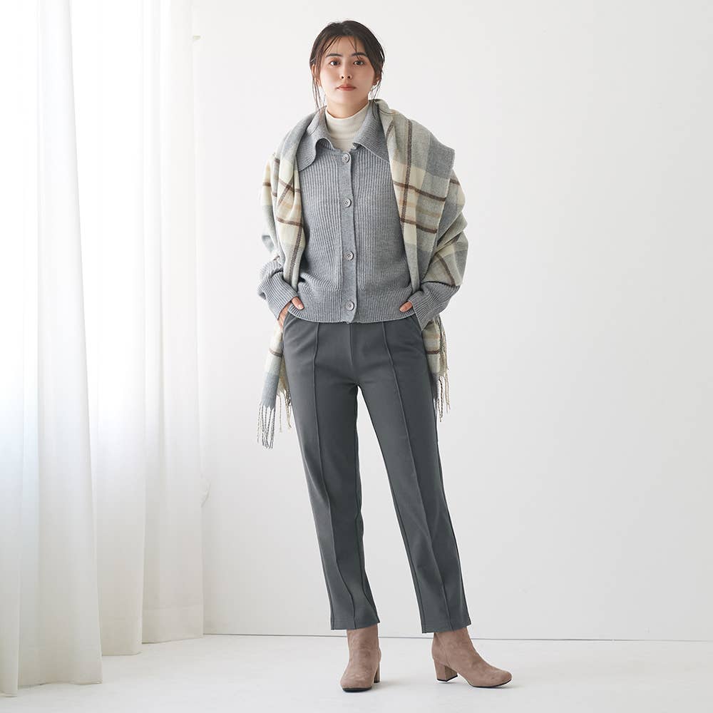 【テーパード・裏起毛】ウールライクパンツ TZY94K E1