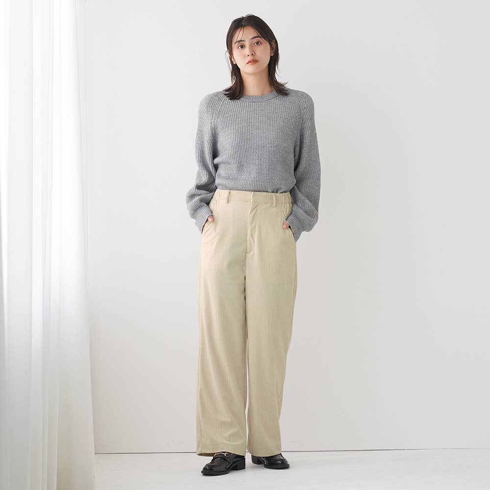 【ワイド】コーデュロイ前あきパンツ TZY95K E2