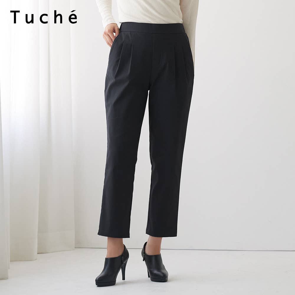 【テーパード・裏起毛】レーヨン混パンツ
