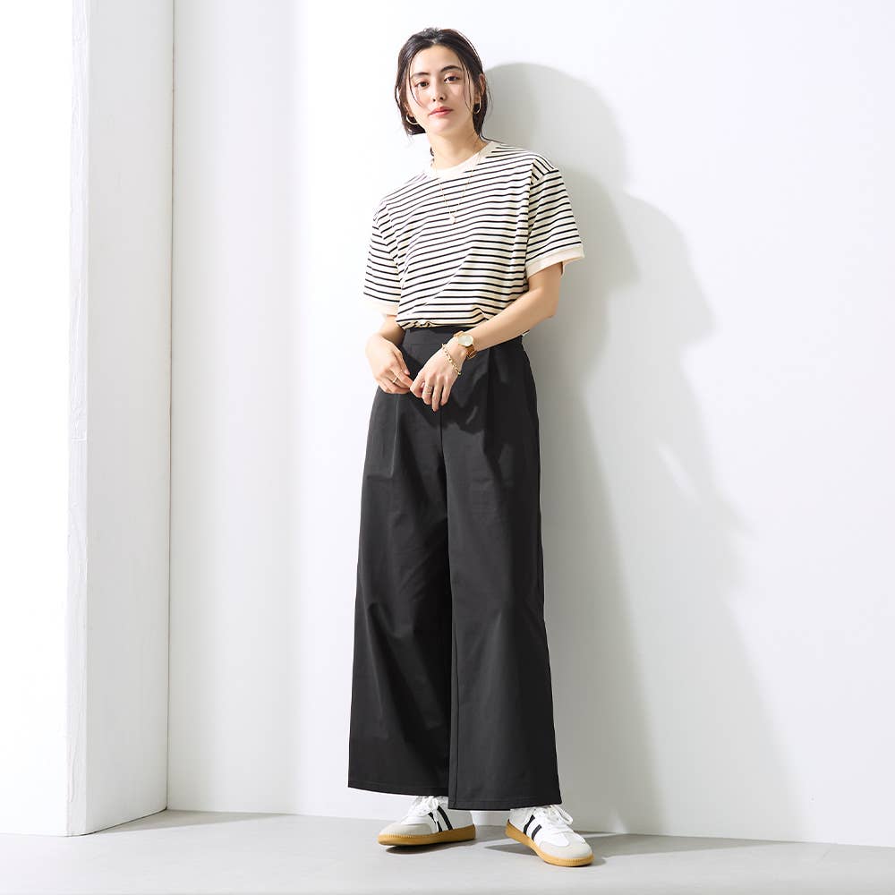 メッシュ・ワイド】ストレッチパンツ TZZ68K :レディース パンツ