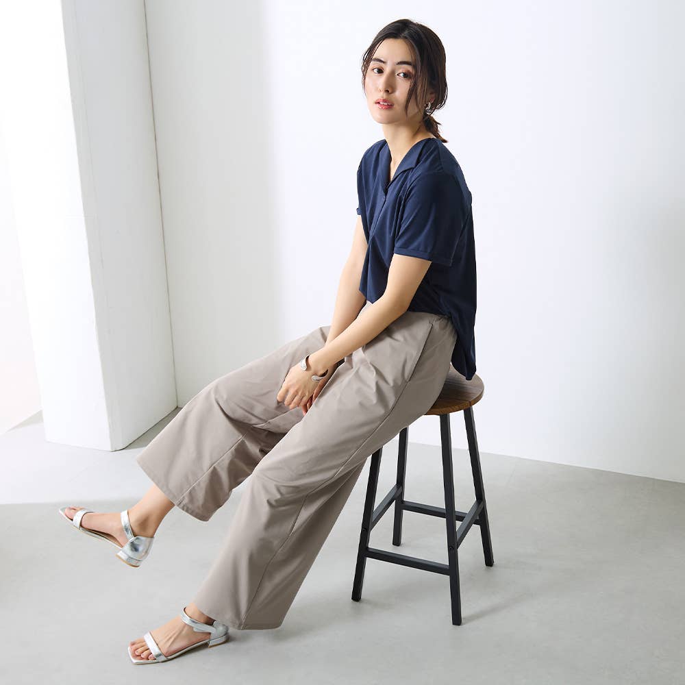 【メッシュ・ワイド】ストレッチパンツ TZZ68K E2