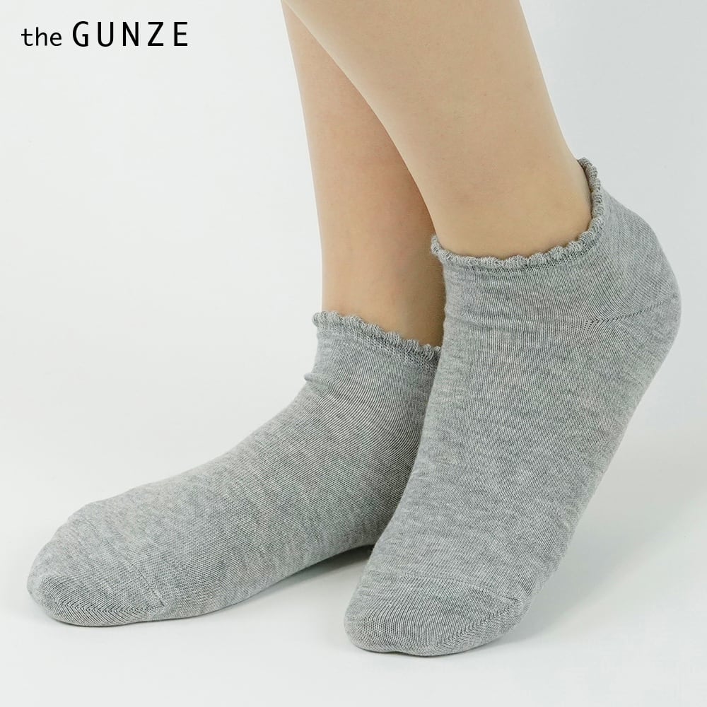 ＜GUNZE グンゼ＞ the GUNZE(ザグンゼ) 綿混ピコットスニーカー丈ソックス（レディース） ブラック 22-24