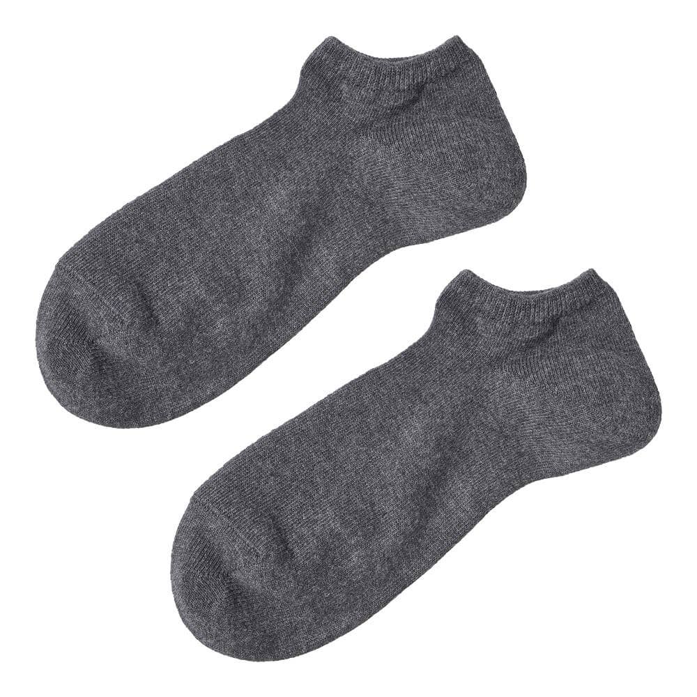 【表側綿100%】紳士スニーカー丈ソックス ZGV003 チャコールグレー