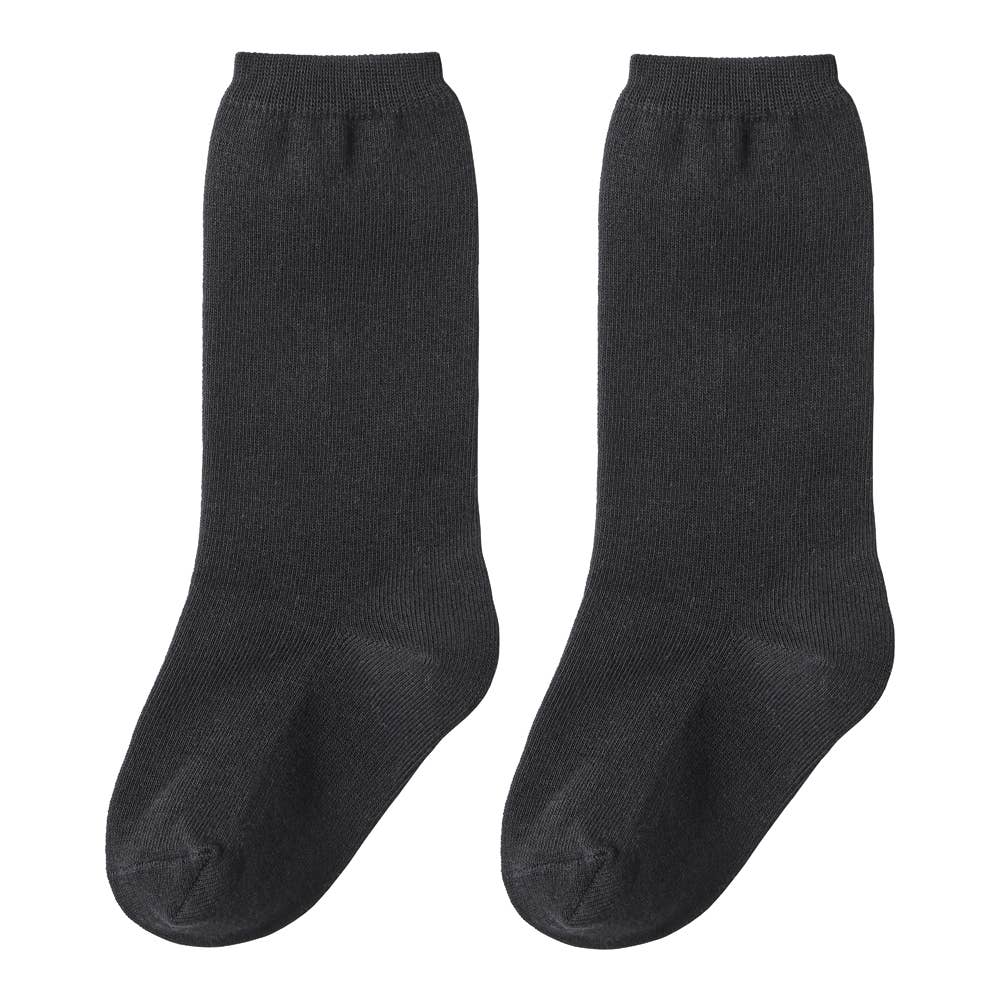 【表側綿100%】子供平無地ソックス ZGV802 ブラック
