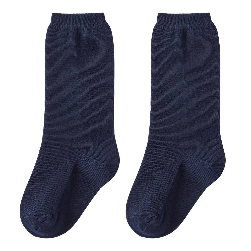 【表側綿100%】子供平無地ソックス ZGV802 ネービー