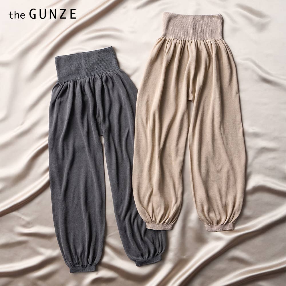 【表側綿100%・シルク】ふんわりガーゼのペチパンツ ロング丈