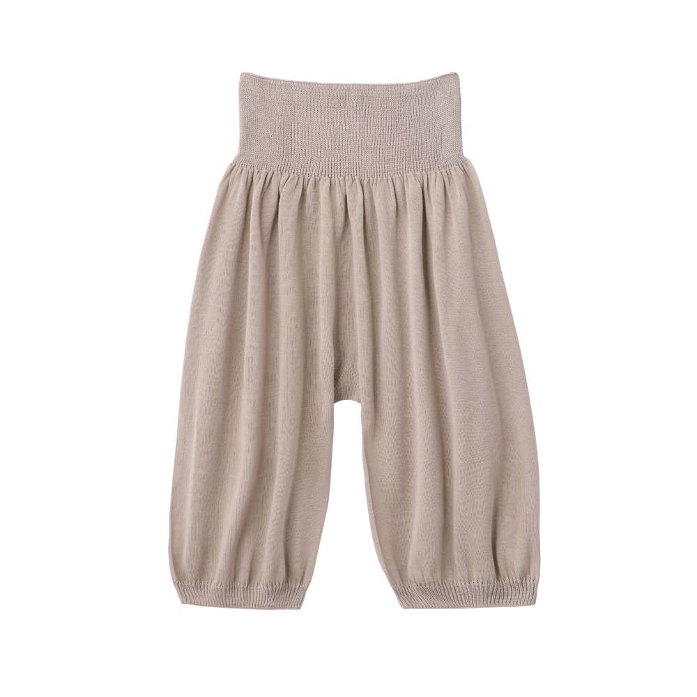 【表側綿100%・シルク】ふんわりガーゼのペチパンツ 5分丈 ZGX904 グレーシュベージュ