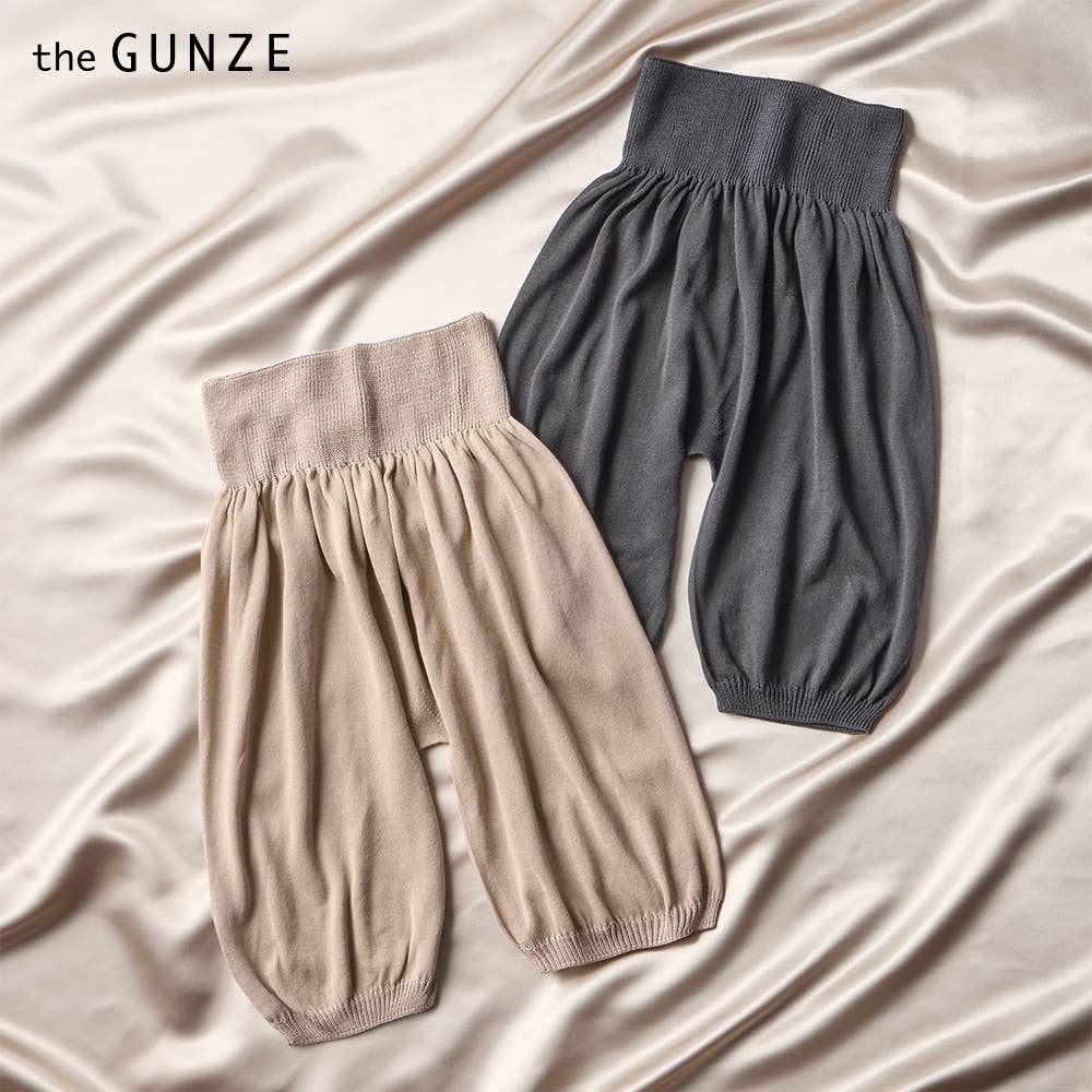 【表側綿100%・シルク】ふんわりガーゼのペチパンツ 5分丈