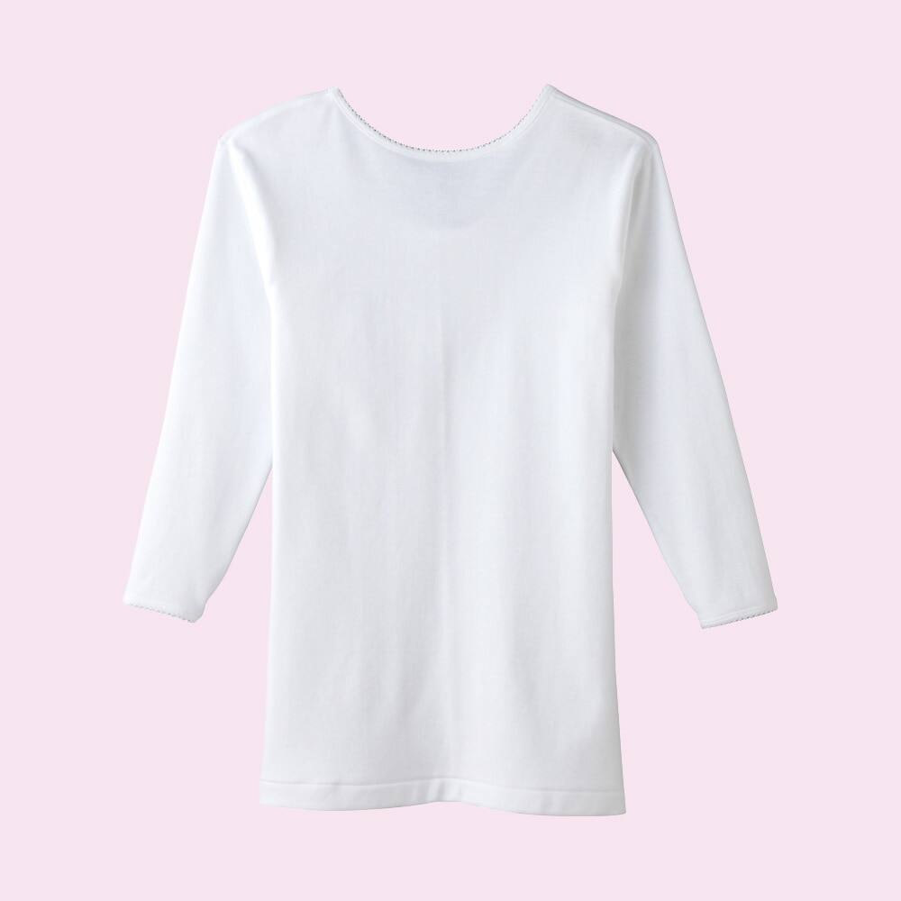 厚地】９分袖シャツ(2枚組)(子供100～160ｃｍ)(女の子) AF2280B: キッズ