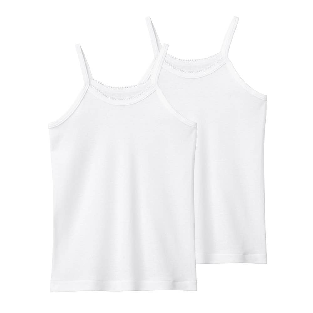 【綿100％】キャミソール(2枚組)(100~160cm) AF410CEC ホワイト