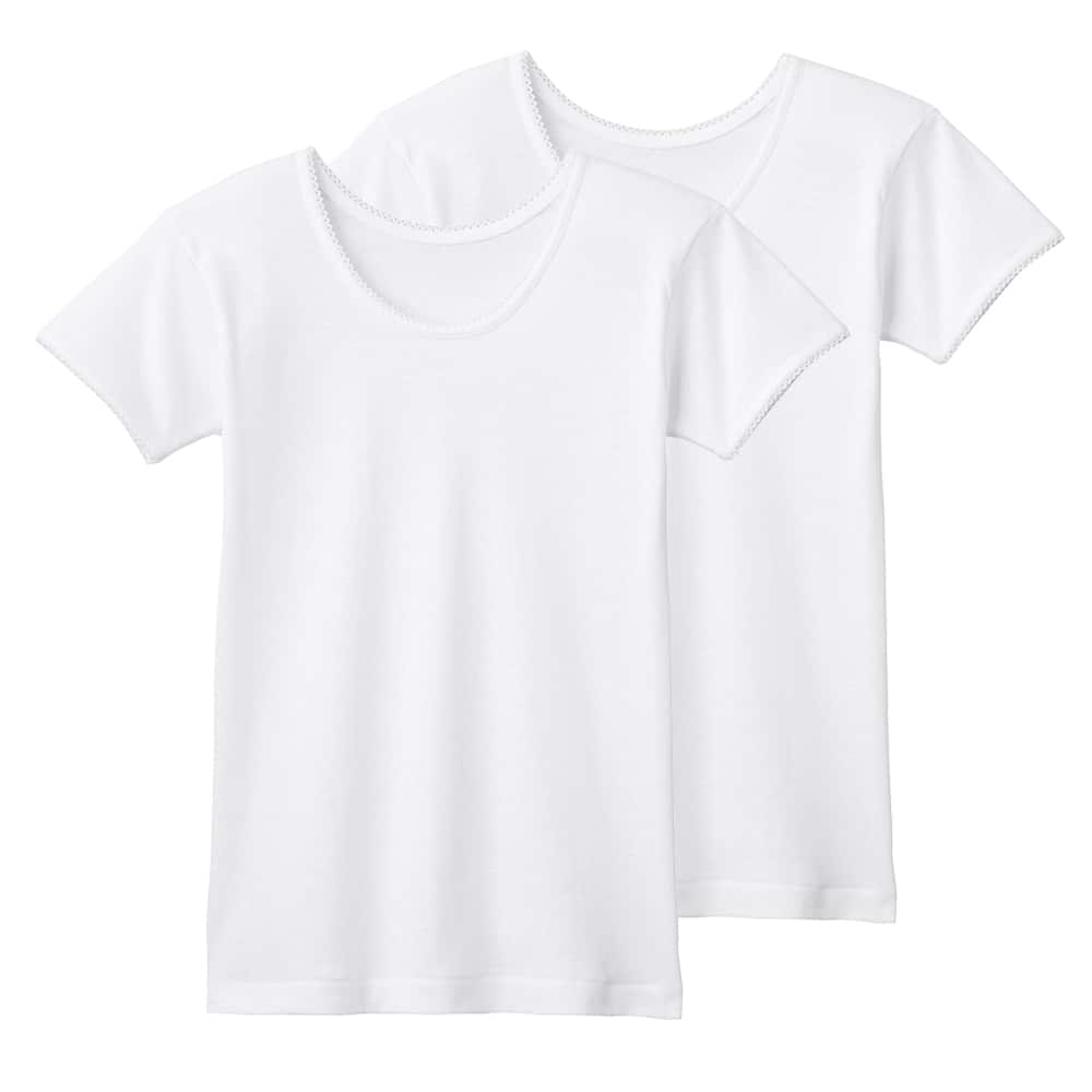 やわらか綿100%】半袖シャツ2枚組(100~160) AF840CEC :キッズ 女の子 新品 L グンゼ 半袖丸首シャツ 2枚組 やわらか肌着 綿100%