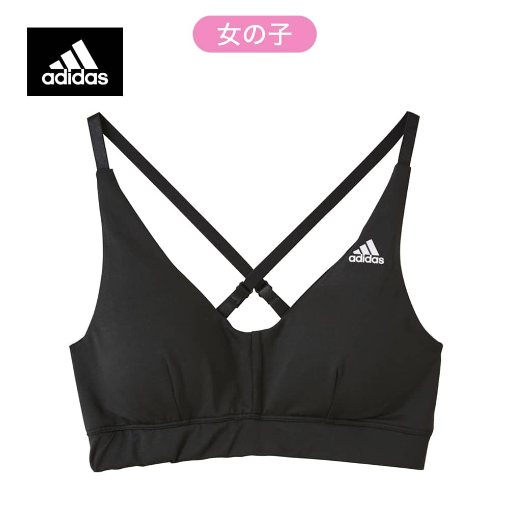 ＜GUNZE グンゼ＞ キッズ adidas(アディダス) ハーフトップ（女の子） ブラック 160