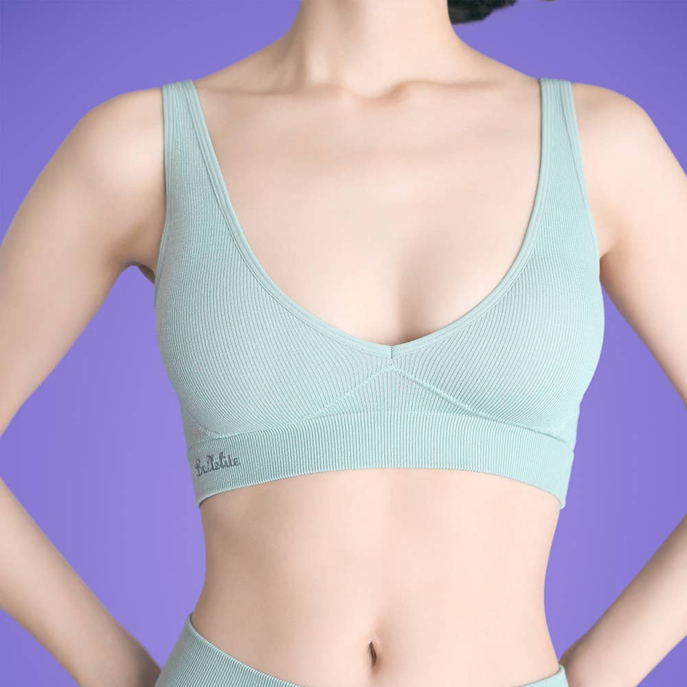 【MASH×GUNZE】ソフトリブハーフトップブラ BL2055B Mミント