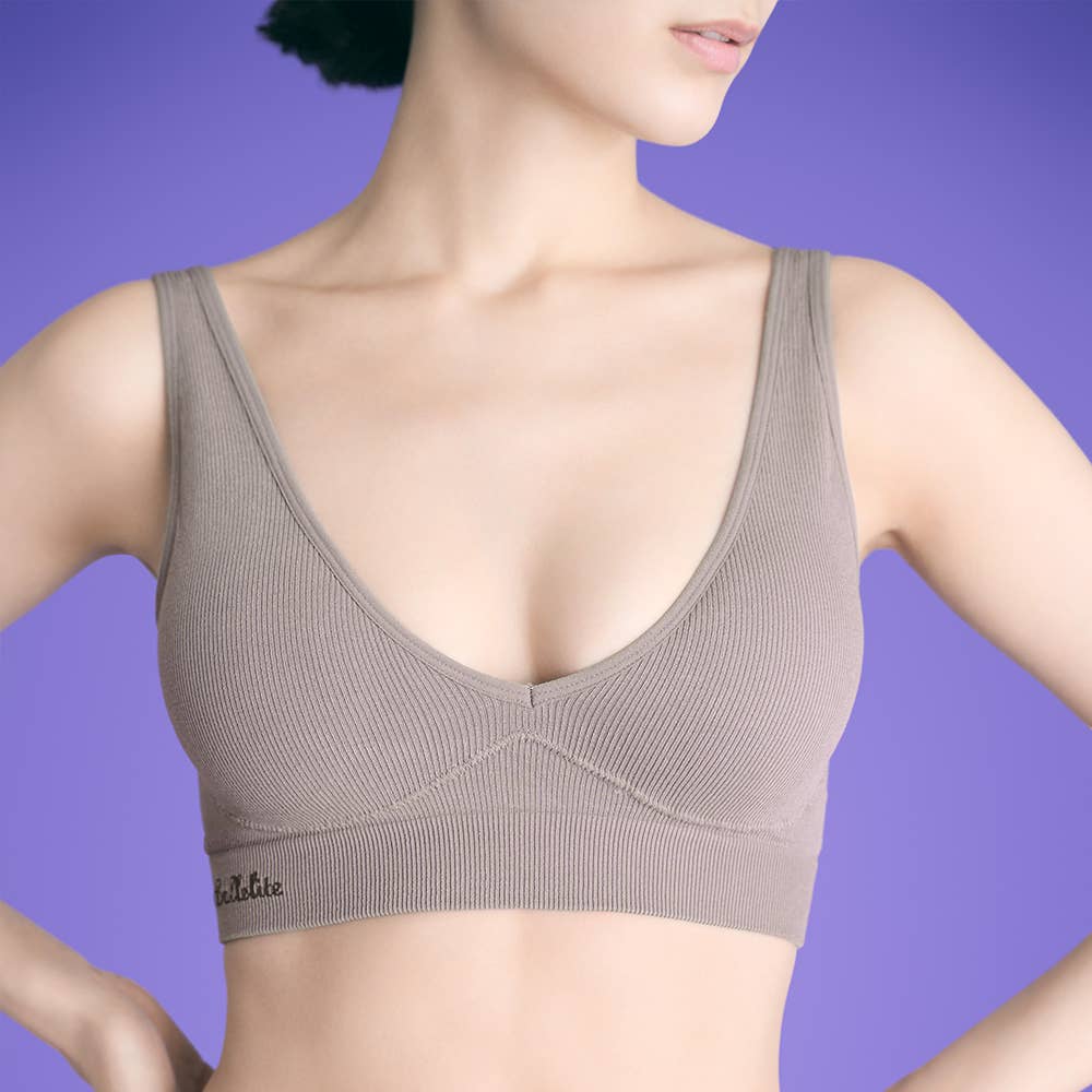 【MASH×GUNZE】ソフトリブハーフトップブラ BL2055B グレースベージ