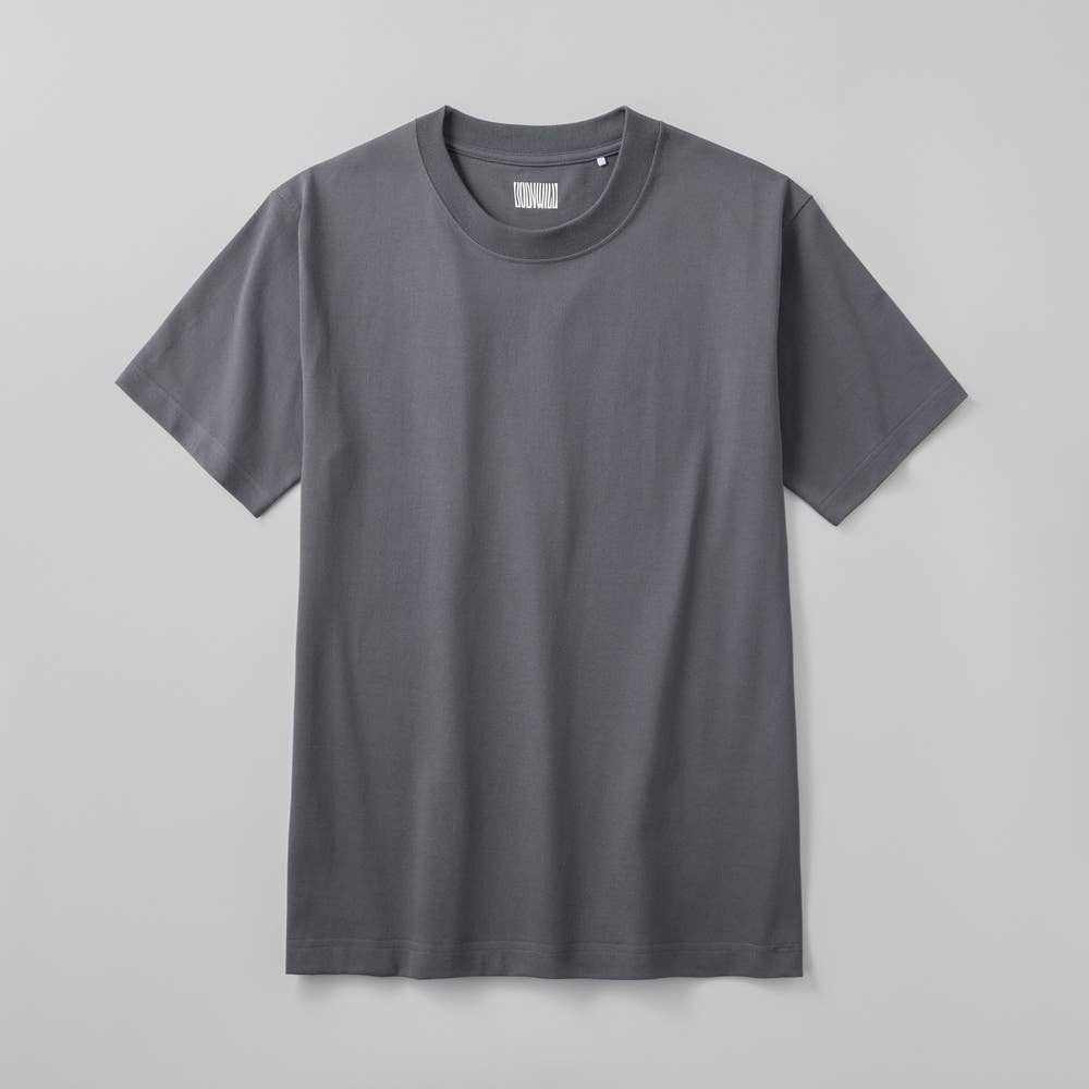 【綿100%】厚手天竺クルーネックＴシャツ（丸首） BW4013A チャコールグレー