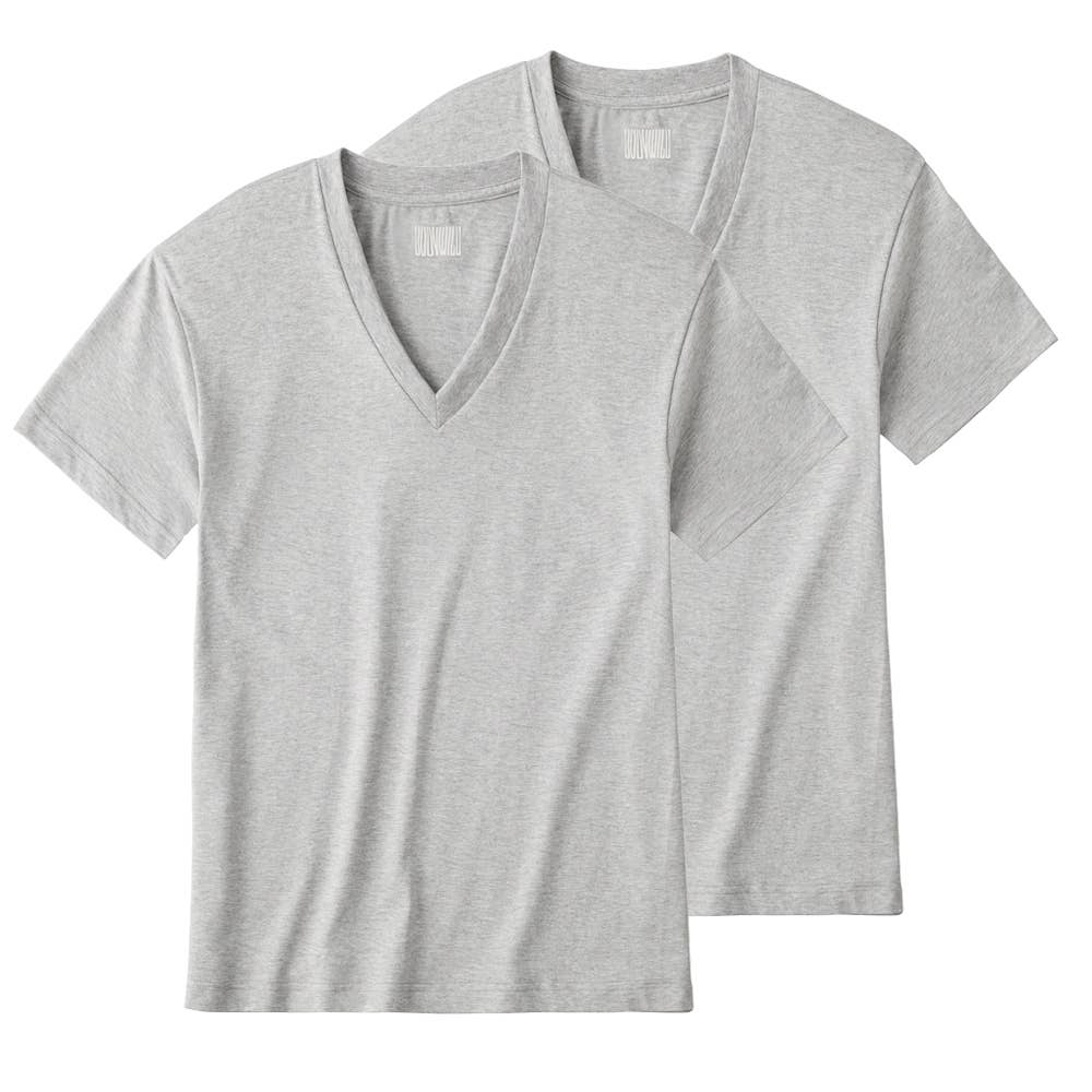 ＶネックＴシャツ（２枚組） BW5025C グレーモク