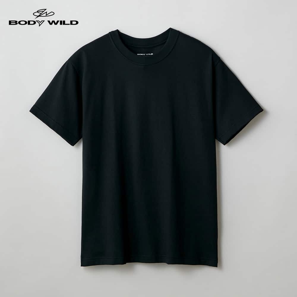＜GUNZE グンゼ＞ BODY WILD(ボディワイルド) 【汗ジミ軽減】Tシャツ（メンズ） ブラック LL