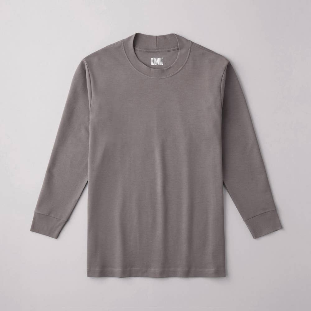 【ジャケット対応】スムースコットンクルーネック長袖シャツ BW5915Z スモーク