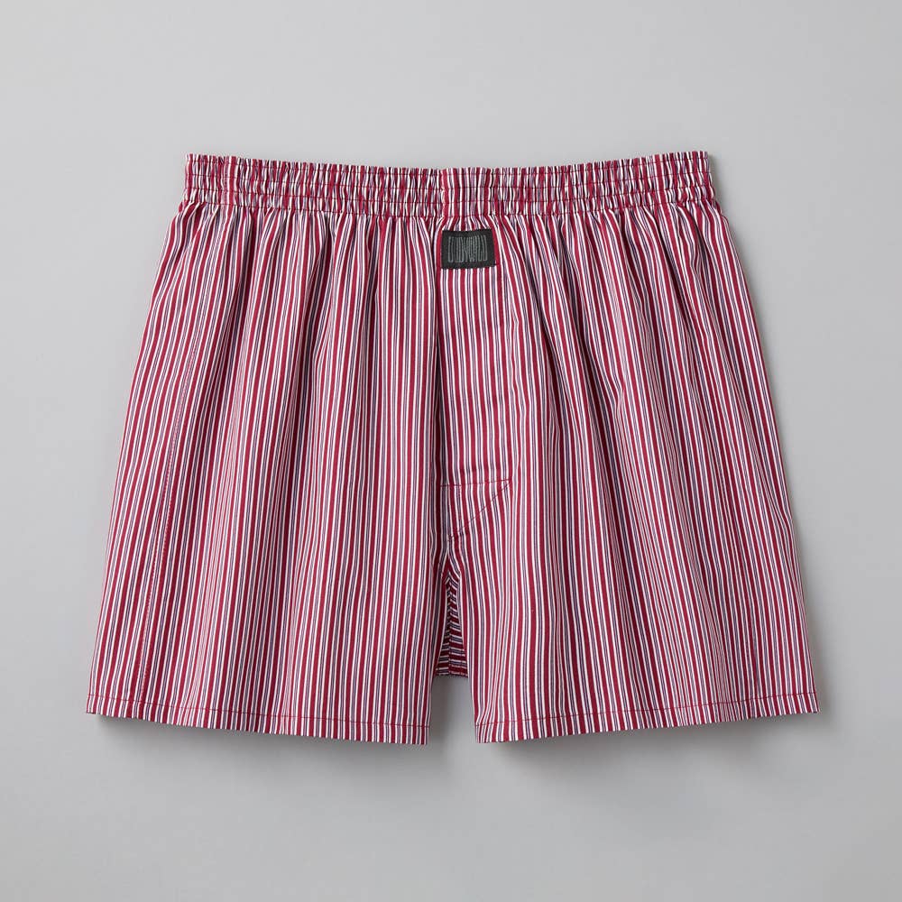 【直営店限定】トランクス（前あき） BW909EC ストライプ　ダークレッド