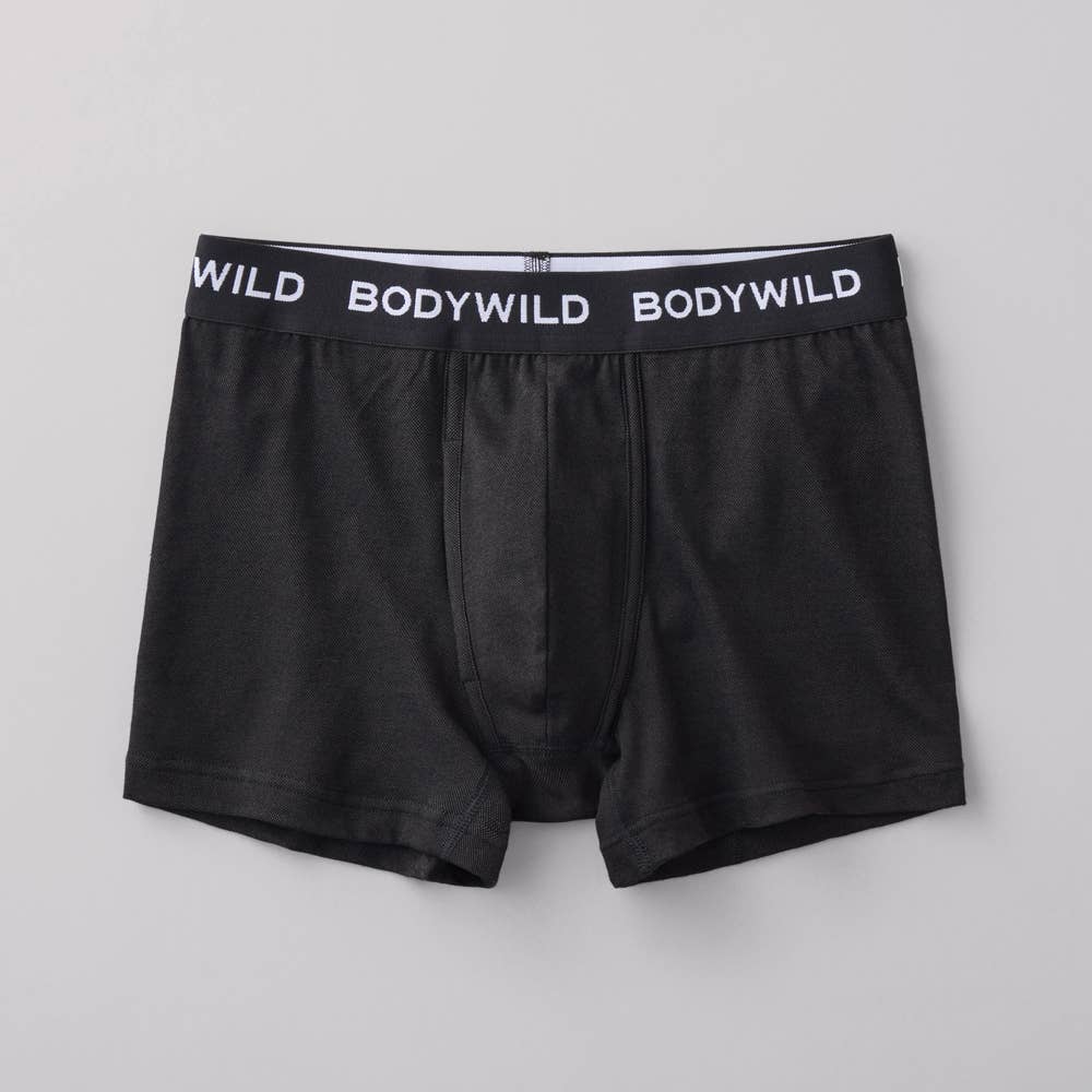 【綿混】ボクサーパンツ（前あき） BWB088Q ブラック