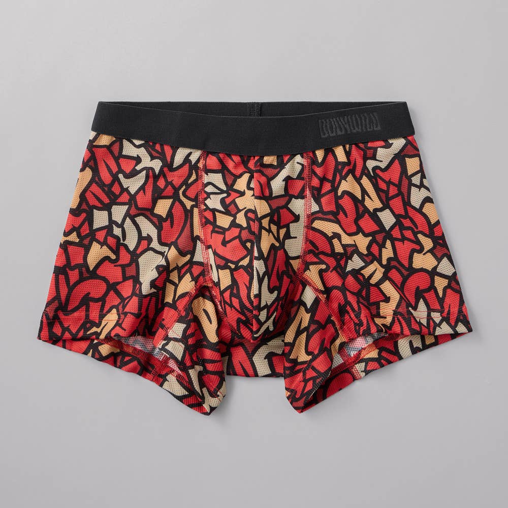 【メッシュ】ボクサーパンツ（前とじ） BWC103A レッド