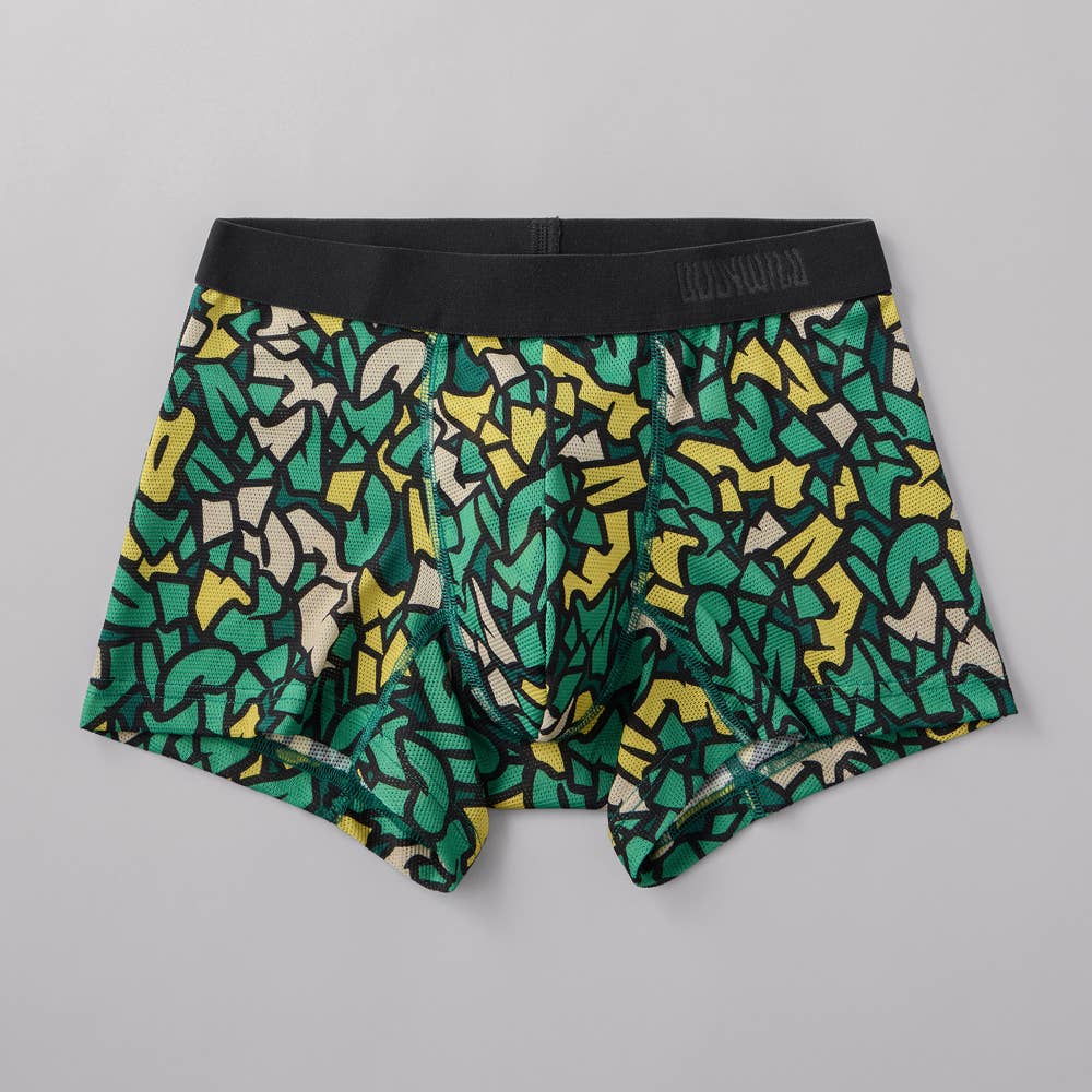 【メッシュ】ボクサーパンツ（前とじ） BWC103A エバーグリーン