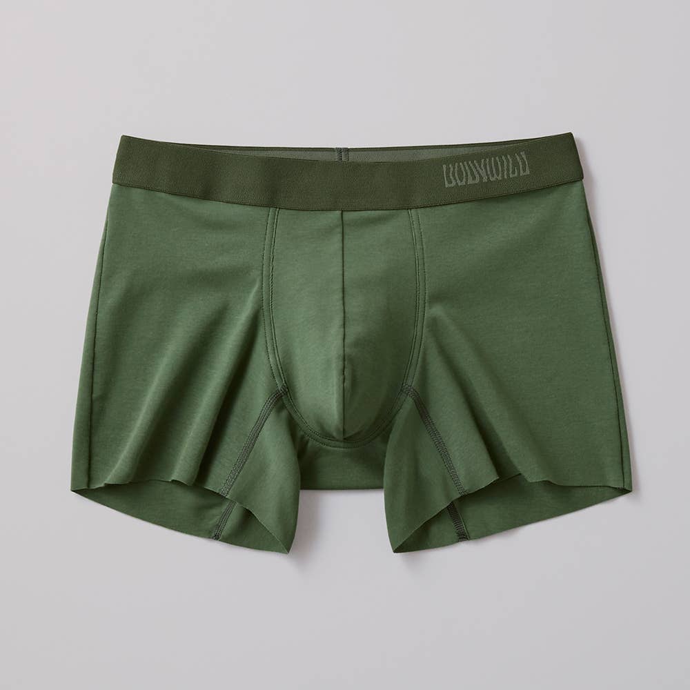 【裾きりっぱなし】ローライズボクサーパンツ（前とじ）【SALE】 BWD002A モスグリーン