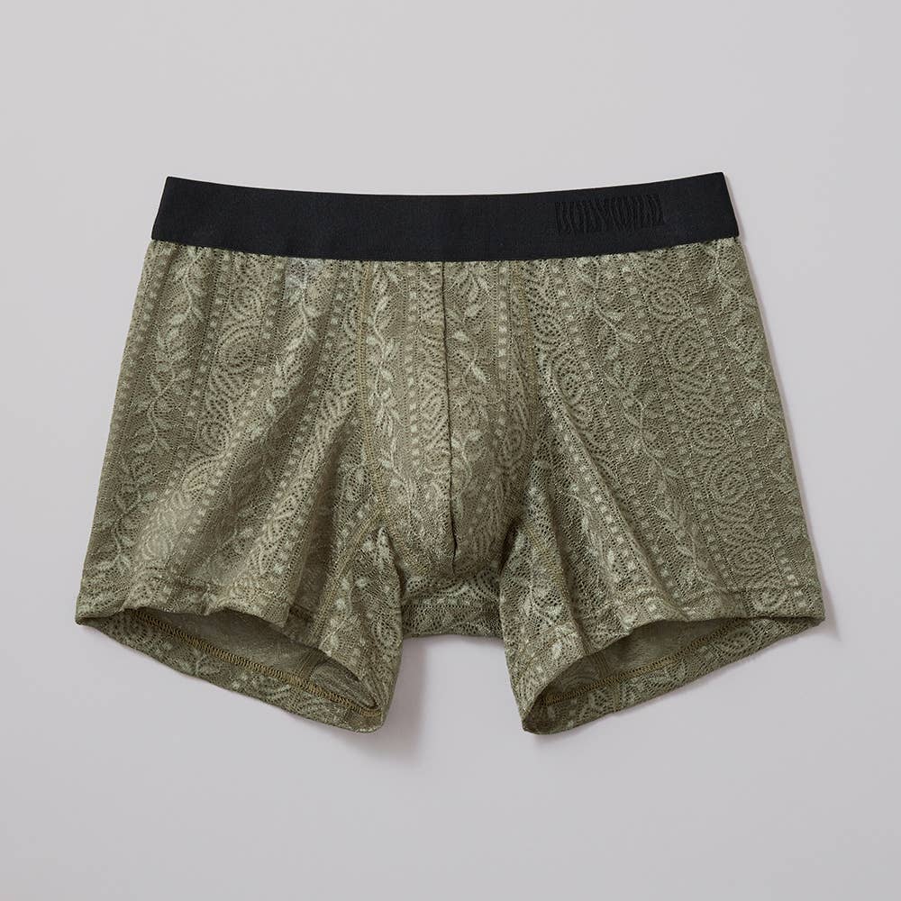 【総レース】ローライズボクサー(前とじ)【SALE】 BWD055A モスグリーン