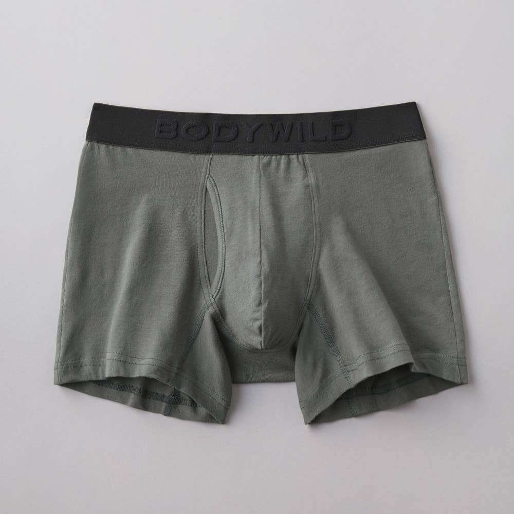 【オーガニックコットン混】ボクサーパンツ（前あき） BWL300C チャコールグレー