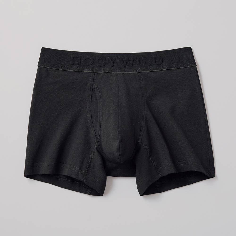 【オーガニックコットン混】ボクサーパンツ（前あき） BWL300C ブラック
