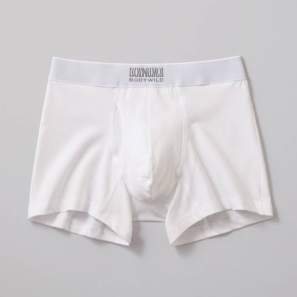 【オーガニックコットン混】ボクサーパンツ（前あき） BWL301C ホワイト