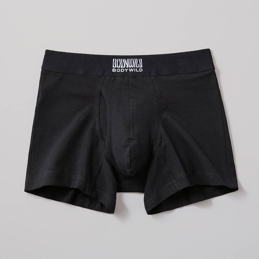 【オーガニックコットン混】ボクサーパンツ（前あき） BWL301C ブラック
