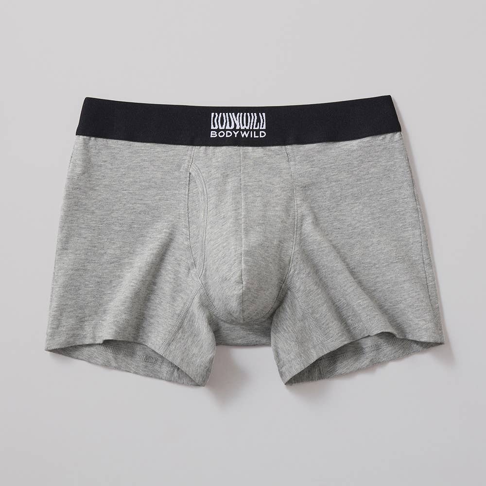 【オーガニックコットン混】ボクサーパンツ（前あき） BWL301C グレーモク